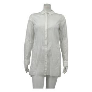 Cabi Top Womens Small White Vacation Shirt Tunic Cotton Minimalist Clean Girl